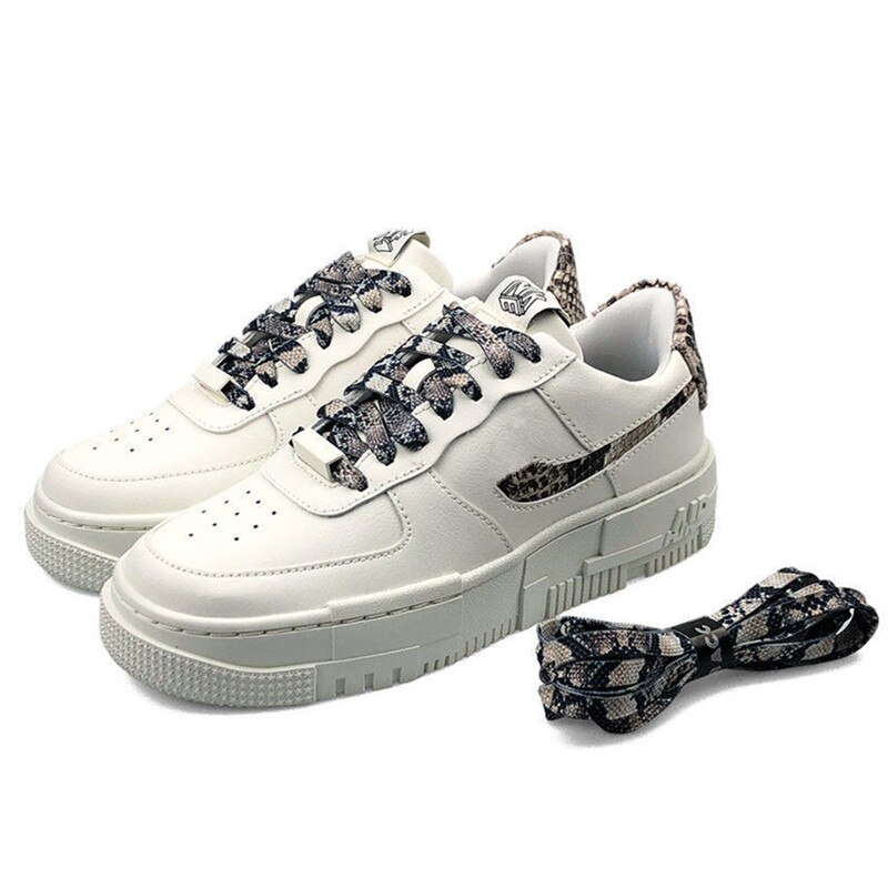 Individual Classic Animal Pattern Shoelaces Women Men Zebra Leopard Pattern High-top Canvas Sneakers Shoelaces: Serpentine / 140CM