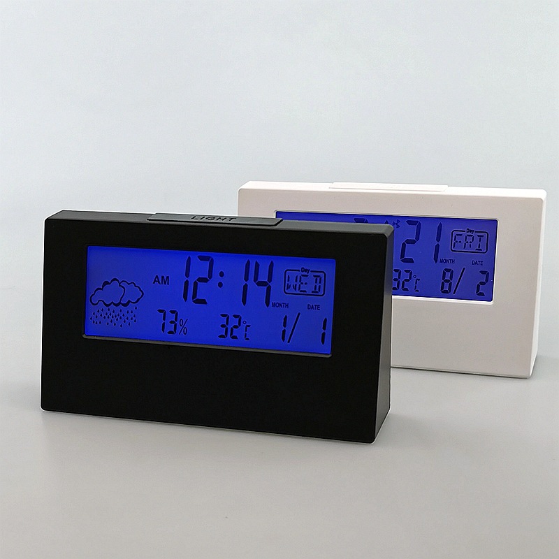 Alarm Clock Temperature Humidity Monitor Digital Weather Station for Office Bedside Kitchen