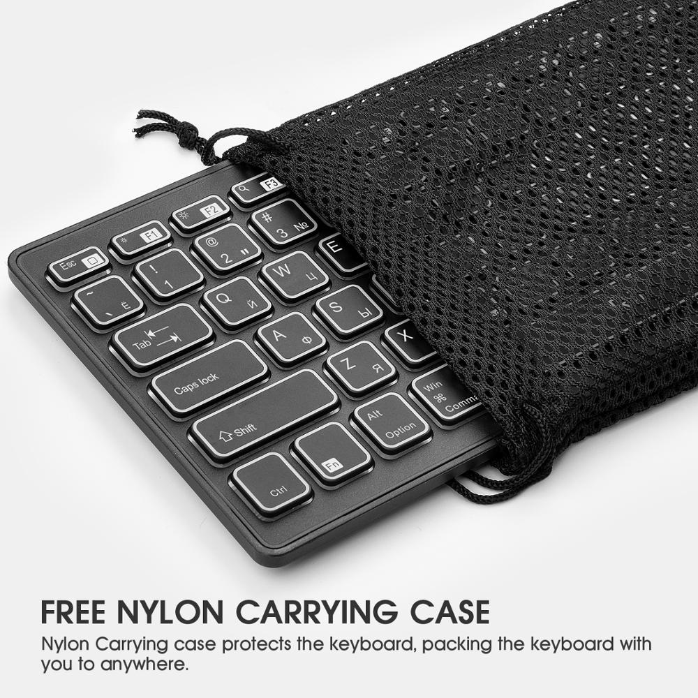 Rii Bluetooth 4.0 Wireless Multiple Color Rainbow LED Backlit Keyboard With Rechargeable Battery For iOS Android and MacBook