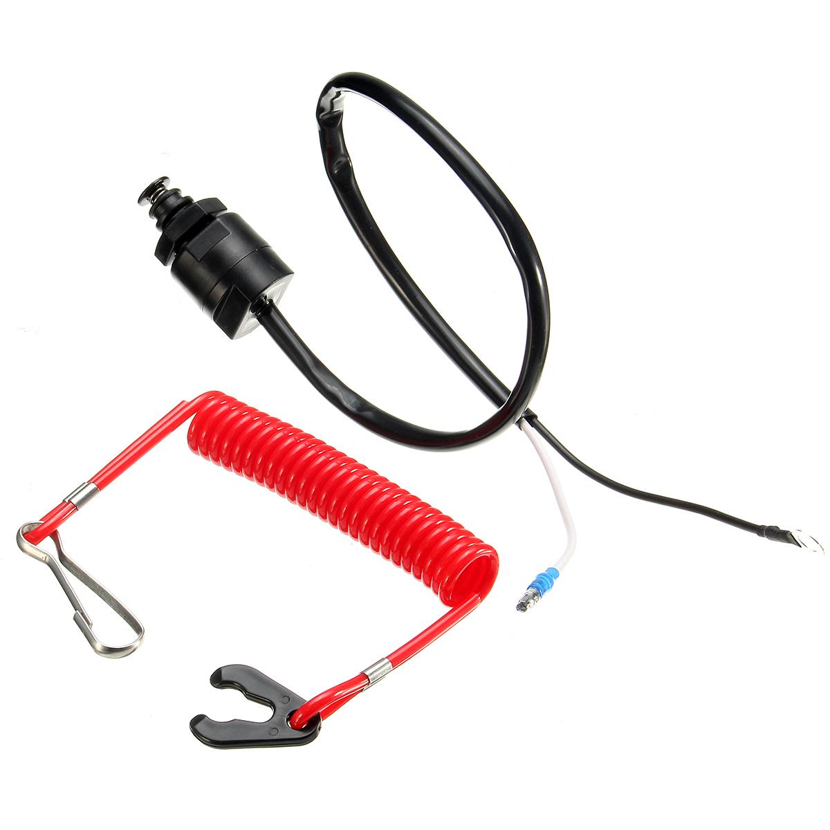Boat Motor Emergency Kill Stop Switch for Yamaha /Tohatsu Outboard Stop Kill Switch Cut off Switches With Safety Tether Lanyard