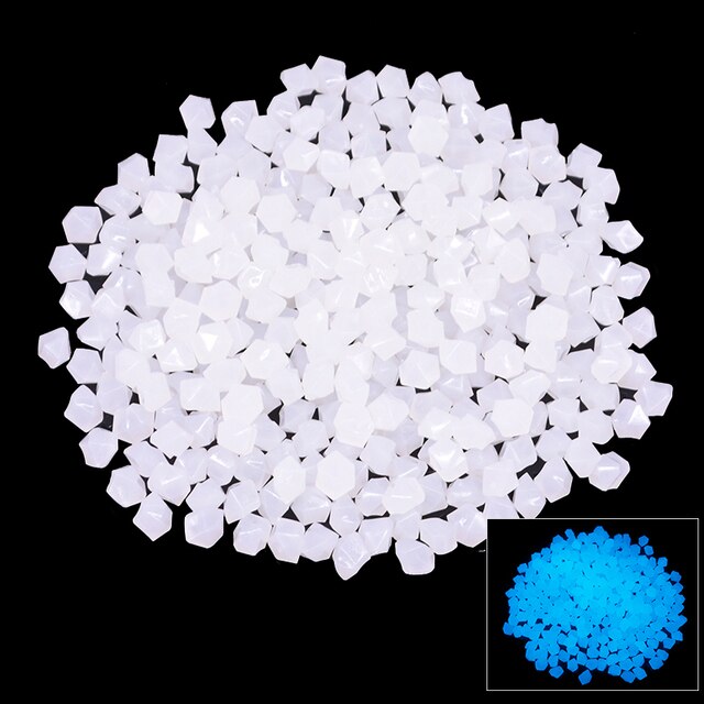 300Pcs 14mm Aquarium Glow Rocks Luminous Stones Glow in The Dark Pebbles Home Garden Decoration Outdoor Yard Lawn Path Decor: white