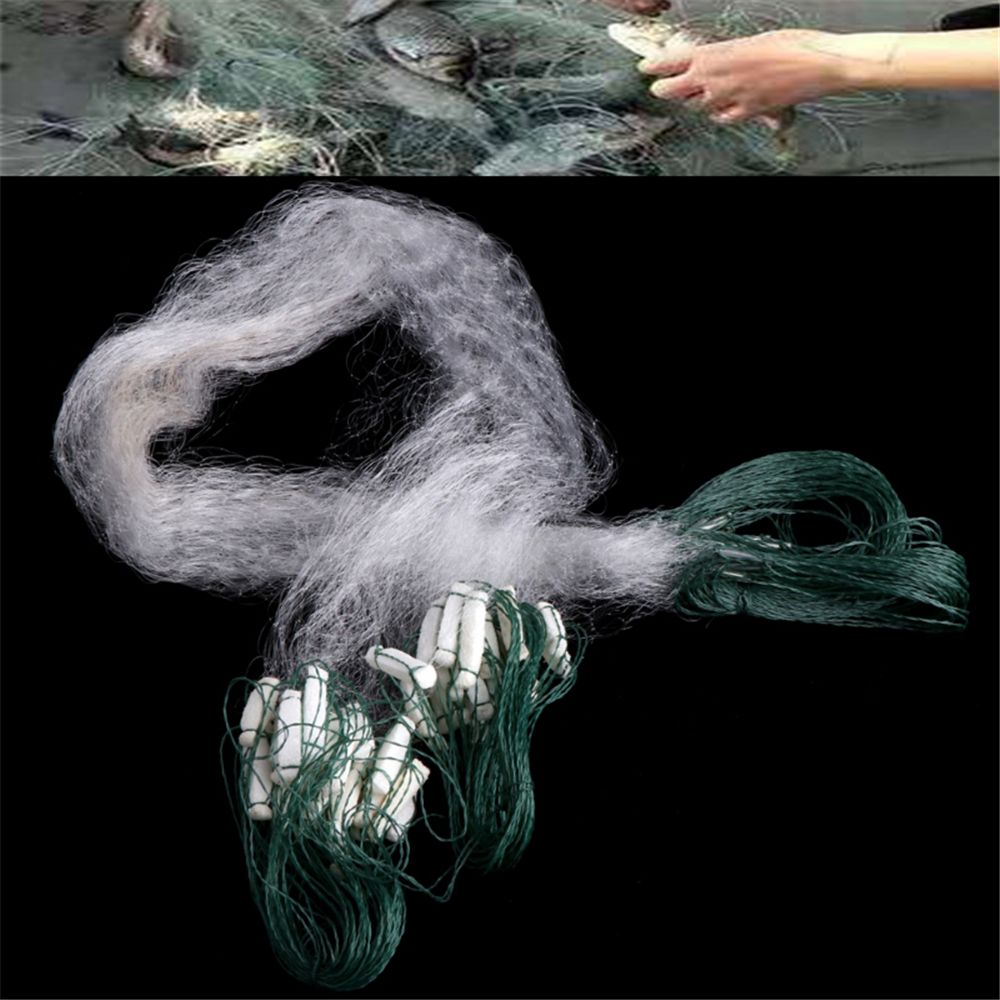 8M x 0.8M Fishing Net Single Mesh Nylon Durable Float Trap Monofilament Gill Net Fishing Accessories for Hand Casting