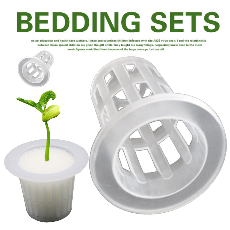 10 stk hvid mesh pot netto kop kurv + klon kloning krave skum indsætte hydroponic vegetabilsk plante vokse frø spire