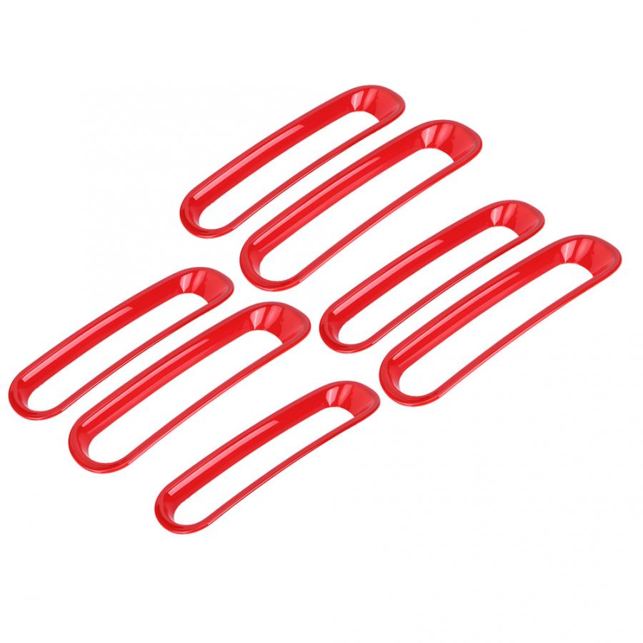 Front Bumper Grille 7pcs Red Car Front Bumper Grille Fits for Jeep Wrangler JK &amp; Unlimited 2007 car mesh ABS