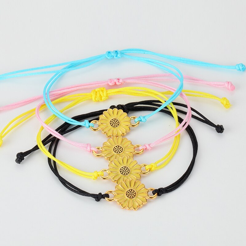 Armbänder für frauen Böhmischen Sonnenblumen Sonne Blume Gänseblümchen Armbinde Legierung Einstellbar Gewebt Karte Armbinde charme armbänder für frauen