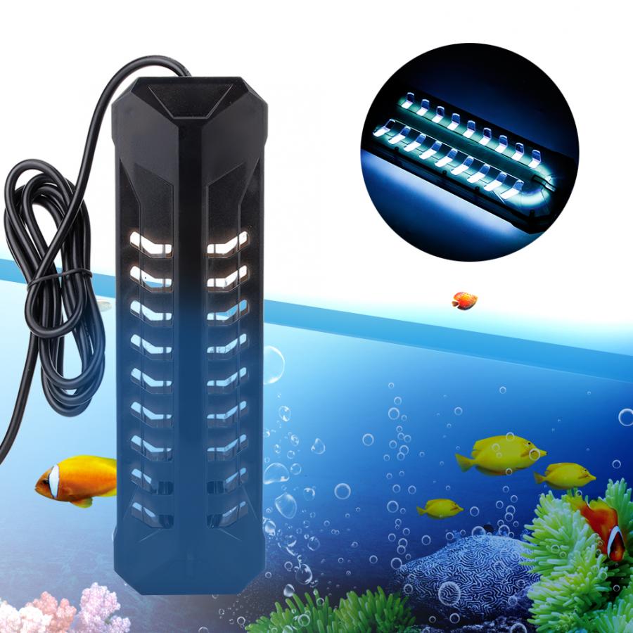 Luces LED para acuario a prueba de agua, lámpara de esterilización UV para acuario, desinfección ultravioleta, luz de decoración impermeable