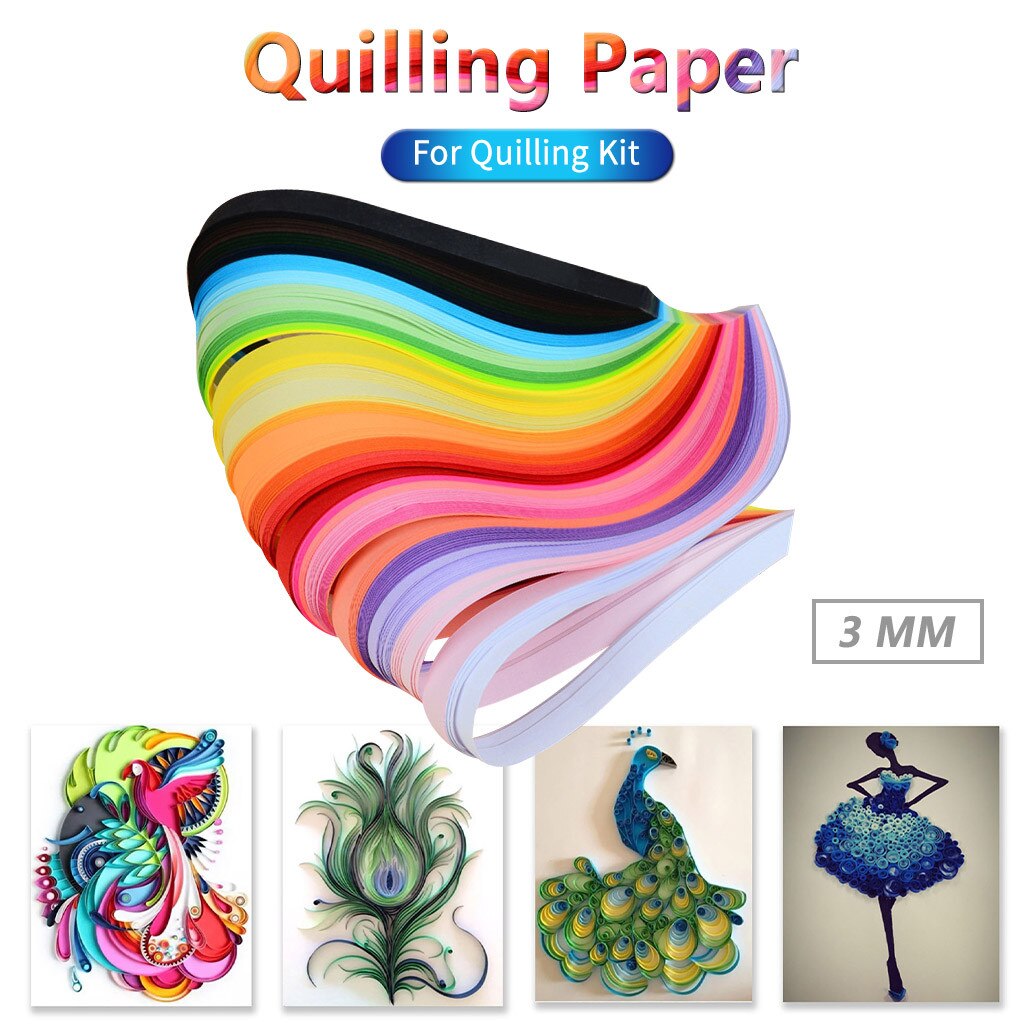 260PCS 26 Colours Quilling Strips Quilling Paper 3/5/7/10mm For Quilling Kit: 3mm