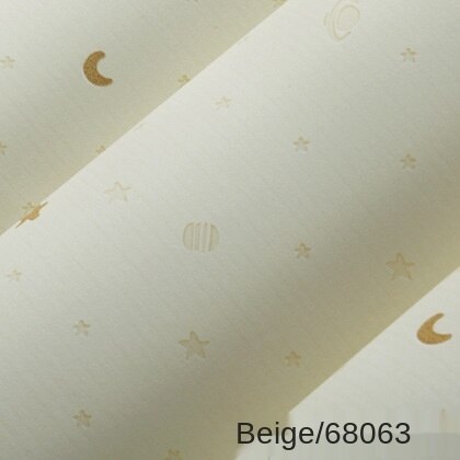 Wallpaper for stars and moon children blue night no woven boy and girl cartoon room Princess drawing paper: 0.53x9.5m2