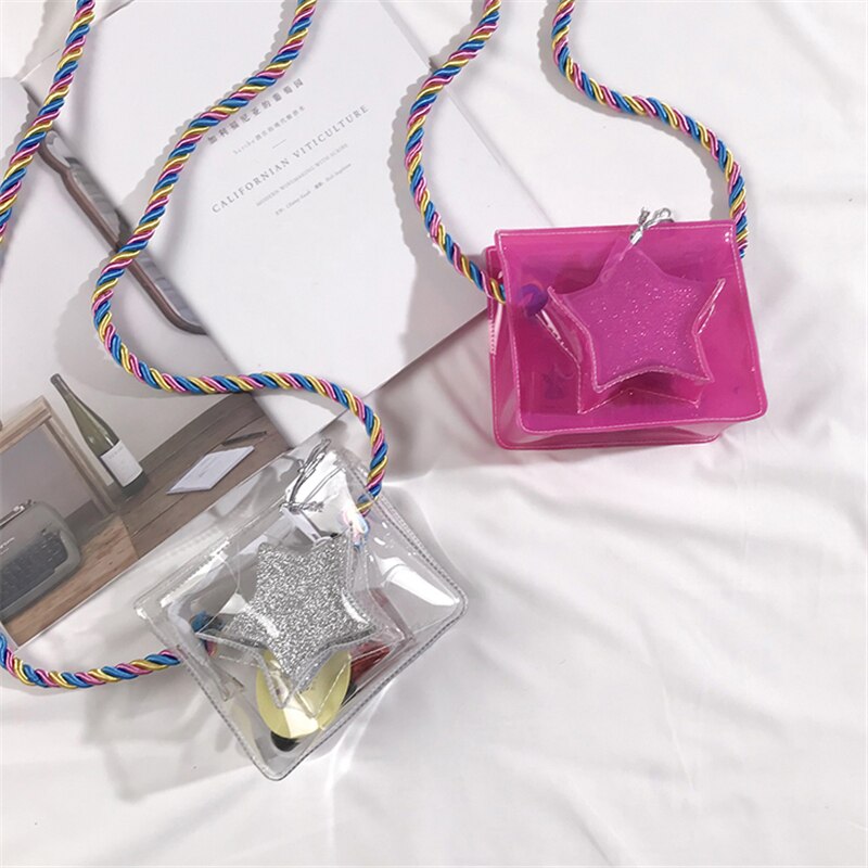 Mini meisjes handtas transparante schoudertassen kleine meisjes pvc tassen portemonnee verjaardag prinsessentas