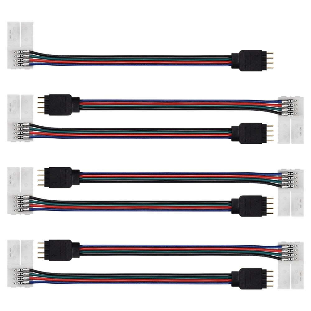 15 cm 5050 RGB 4 pin LED Strip Licht connectors Draad Vrouwelijke Kabel Strip Power Adapter 4pin 10mm uitbreiding connector 5 stks/partij
