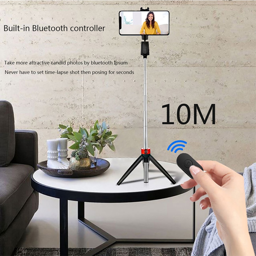 3 in 1 Senza Fili Bluetooth Selfie Bastone per I Telefoni Intelligenti con Treppiede Staffa Pieghevole Portatile Monopiede Tiktok trippa para celular