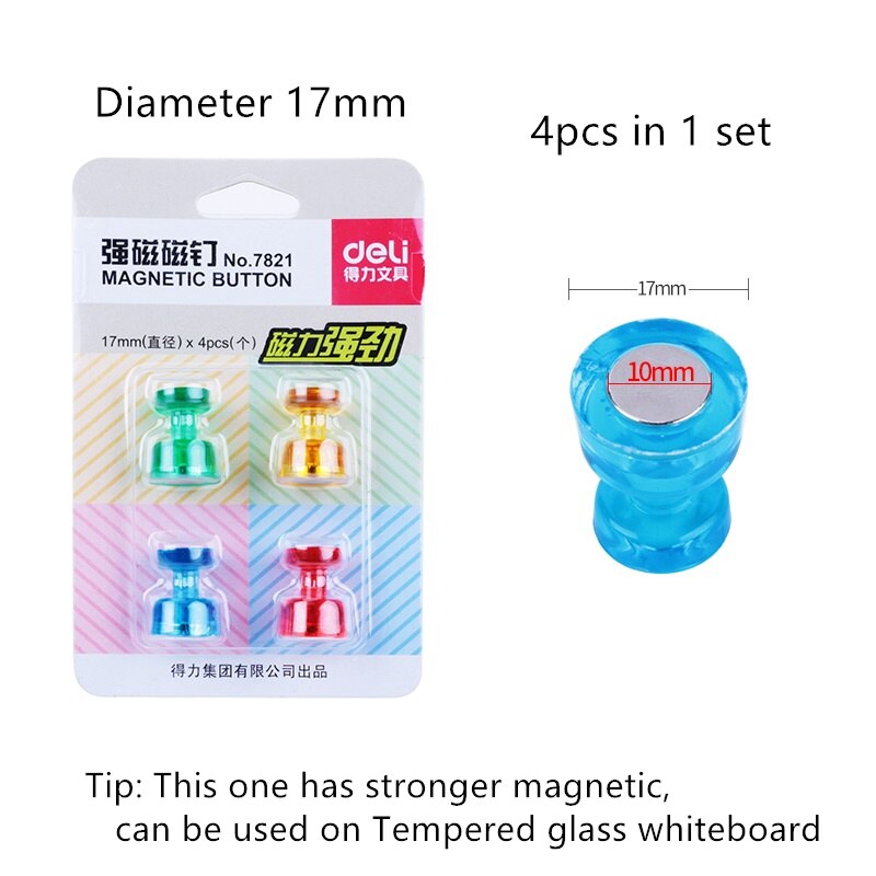 Botón magnético clásico para pizarra blanca, alfiler magnético para nevera de 15mm/17mm/20mm/30mm/40mm, suministros escolares y de oficina, H6699: 17mm