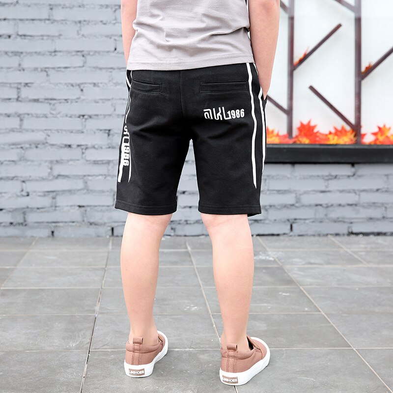 Barn pojkar shorts sommar tonåringar pojkar bokstav elastisk midja shorts barn shorts för pojke 6 8 10 12 14 år clj 074