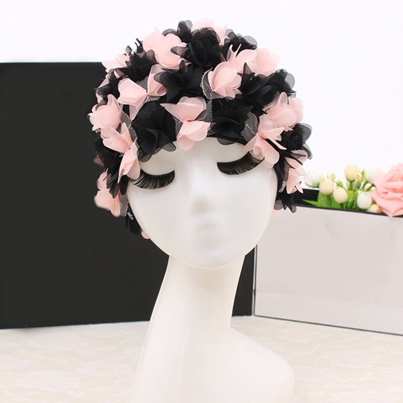 Swim Pool Swimming Cap Hat Free size for Women Petals Bathing Cap: Color2