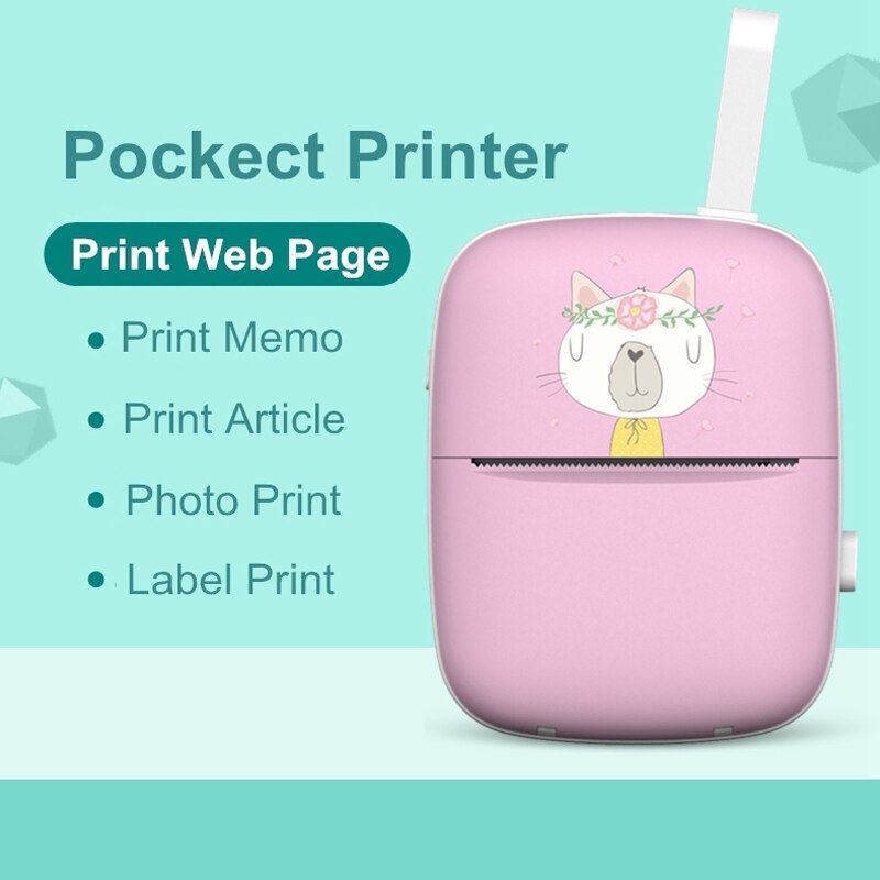Mini Portable Thermal Printer Photo Pocket Photo Printer Printing Wireless Bluetooth Android IOS Printers