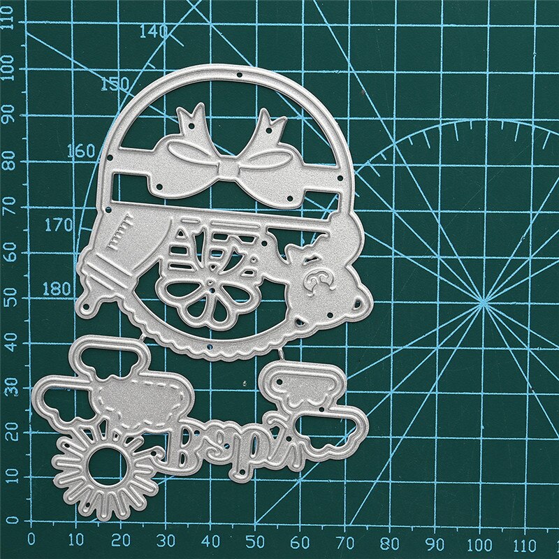Kokorosa Baby Wort Stirbt Bär Korb Metall Schneiden Stirbt Neue für Karte, Der Scrapbooking Stirbt Präge Papier Schablone