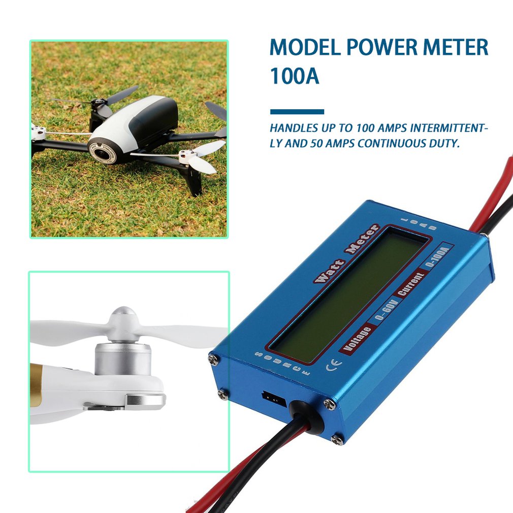 Digital Monitor LCD Watt Meter 60V/100A DC Ammeter High Accuracy RC Battery Amp Analyzer Tool Power Energy Watt Meter