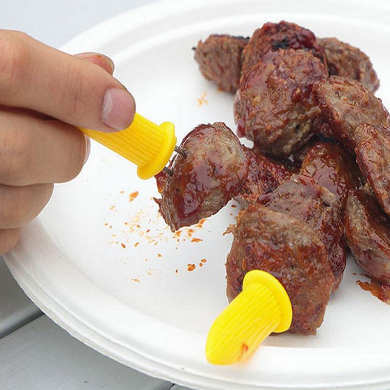 12Pcs Jumbo Maïskolven Houders Set Staal Corn Vlees Spiesjes Maïs Bbq Hond Gaffel Plaat Bbq Tool Vorken Vork Schotel E5j9