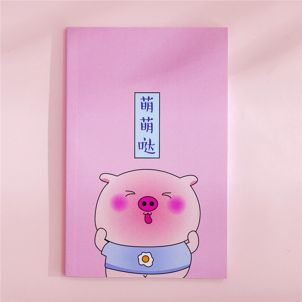 50 sheets Reusable Erasable Notebook Notepad Note Pig cartoon notepad note book as girl save paper School Office Stationery: Rose red(02)