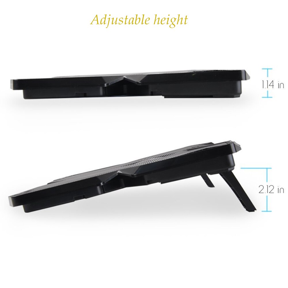 Laptop Cooling USB Powered Slim Flat Notebook Laptop Cooler Cooling Pad Radiator with LED Four Fans for 17inch Laptop Cooler Fan