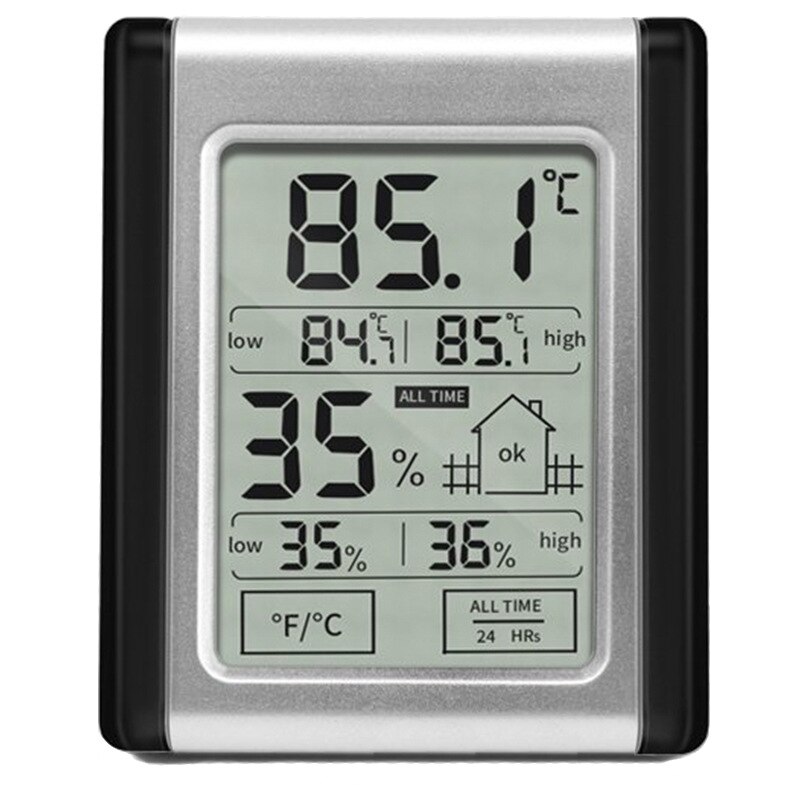 Amvolta Digitale nasser Bahnhof LCD drinnen Bequem Temperatur Sensor Feuchtigkeit Meter Thermometer Hygrometer Messgerät