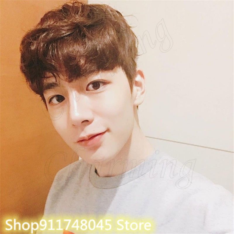 Korean Handsome Natural Men Short Straight Fluffy Short Hair Wig Student Short Curly Hair Wig Natural Looking Brown Wigs Mens