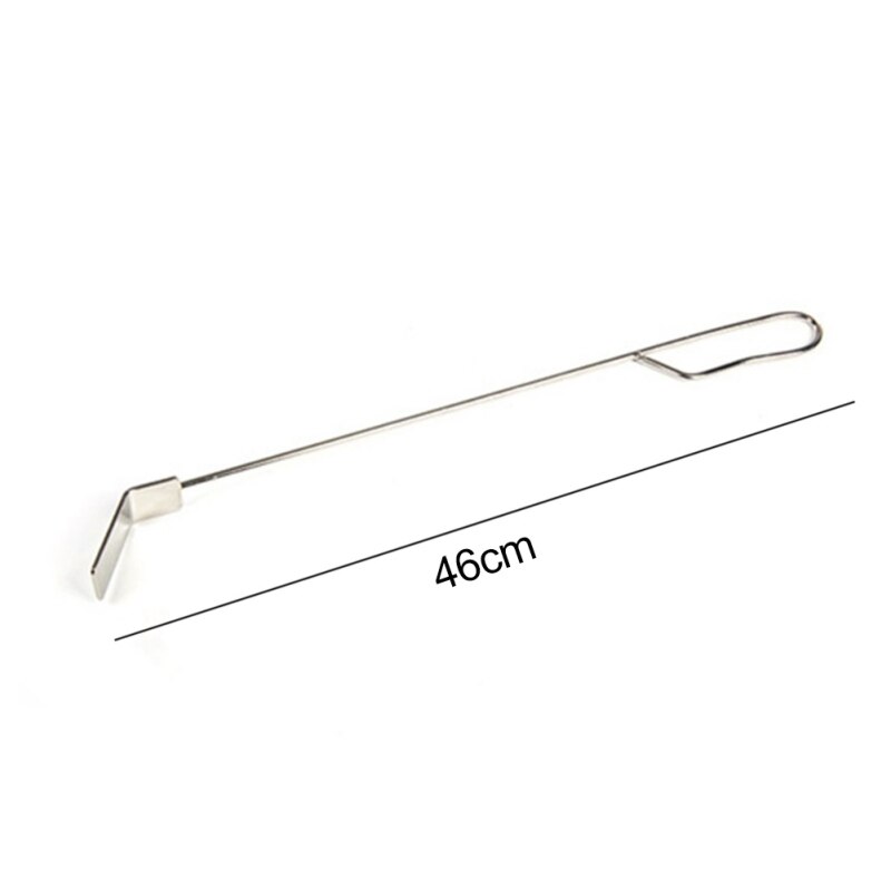 Rastrillo de cenizas de acero inoxidable, herramienta con mango largo para estufa de leña, asar, barbacoa, accesorios para horno, 1 Uds.