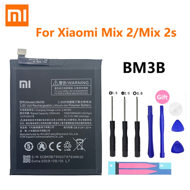 Originele Xiao Mi Originele Vervangende Batterij BM3B Voor Xiaomi Mix 2 2 S MIX2 S 3300Mah Hoge Capaciteit Telefoon batterijen Gratis Tools