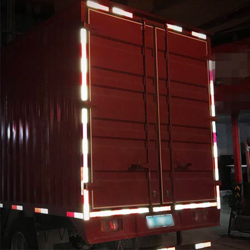 LKW-Anhänger, rechteckig, Kunststoff-Reflektor, reflektierendes Klebeband, selbstklebend, für Autosicherheit, Nachtwarnplatte, Aufkleber, Autozubehör, 8 Stück