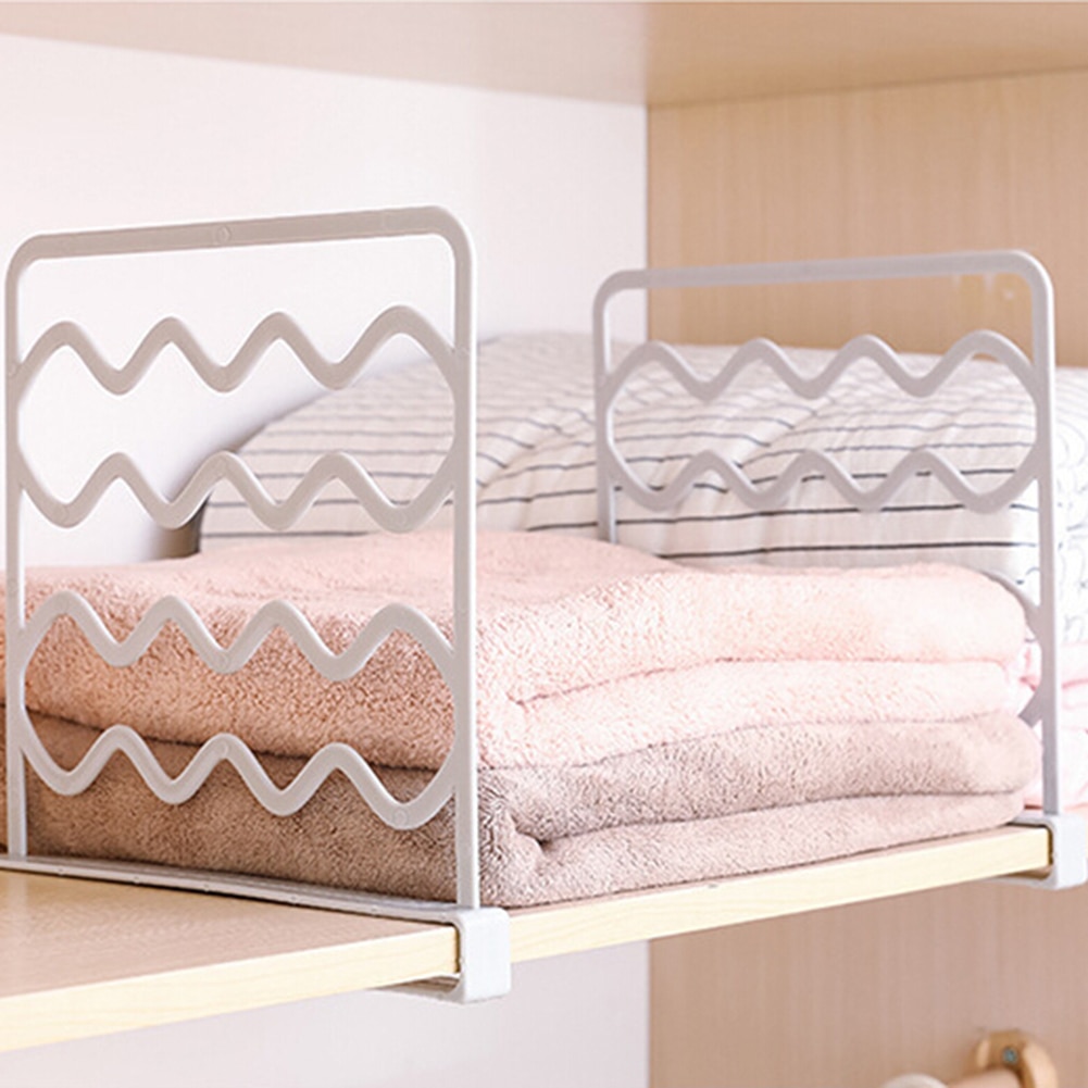 Home Bathroom Multifunctional Closet Shelf Clothes Divider Rack Space Saving Wardrobe Organizer Adjust the Compartment Space