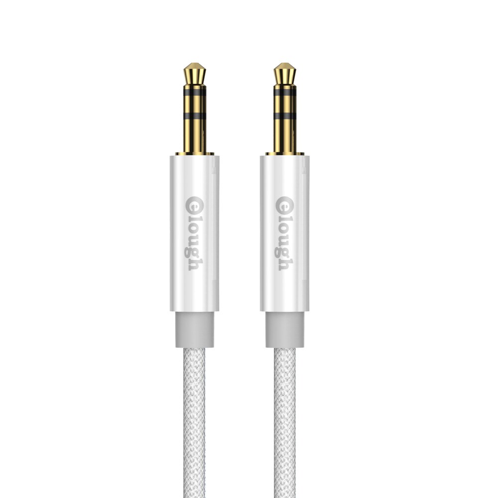 Cavo Audio AUX cavo Audio Jack 3 cavo da 3.5mm maschio a maschio per cuffie per auto Xiaomi Redmi AUX cavo Audio altoparlante: White-Gray / 1m