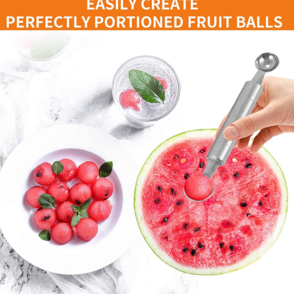Double-Headed Stainless Steel Fruit Digging Ball Spoon Multi-purpose Watermelon Digger Dragon Digging Ball Spoon Ice Cream Spoon
