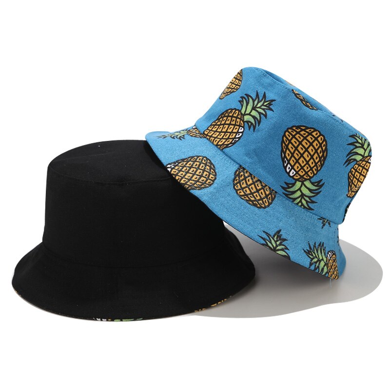 Chapeau bob unisexe imprimé ananas, couvre-chef pliable, pour la plage, la pêche, pour l'extérieur, pour femmes et hommes
