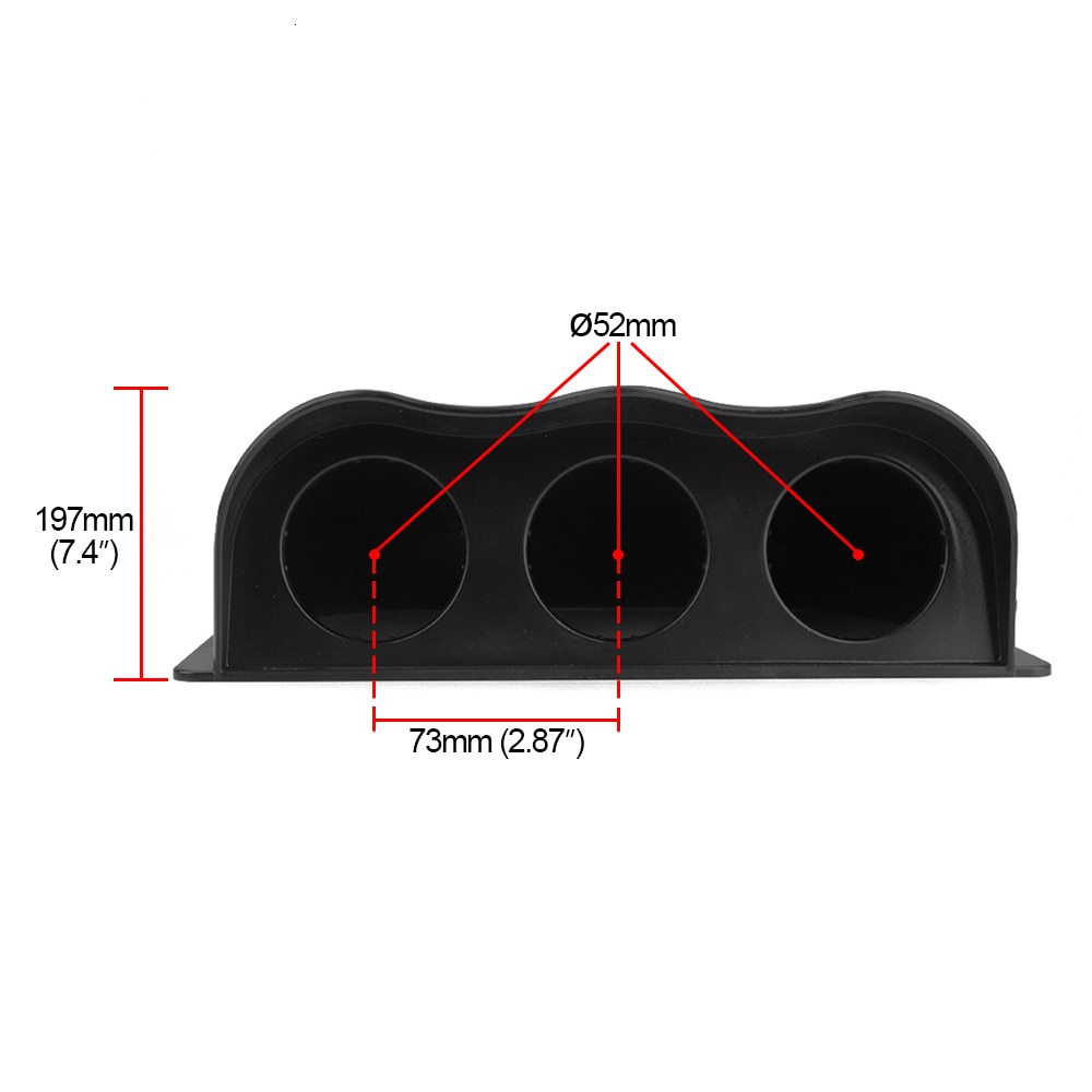 universell Dobbel trippel måler pod 2 tommer 52mm dashbord svart karbonfiber fargemåler pod montere holder