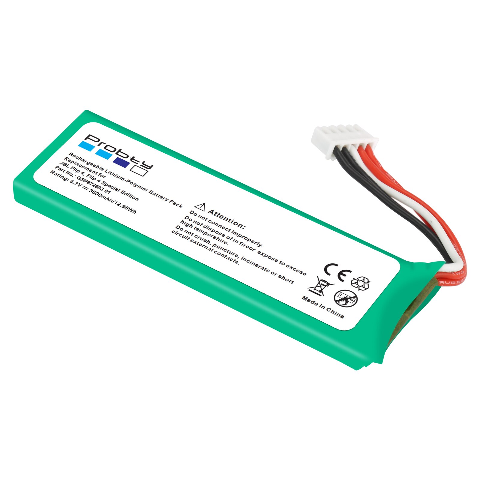 3.7V 3500mAh Battery GSP872693 01 Rechargeable Battery Pack for JBL Speaker Flip 4, Flip 4 Special Edition