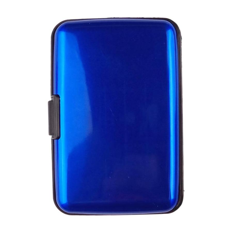 Man's waterproof card holder business ID Credit card wallet plastic pocket box female man cardholder #Zer: Blue