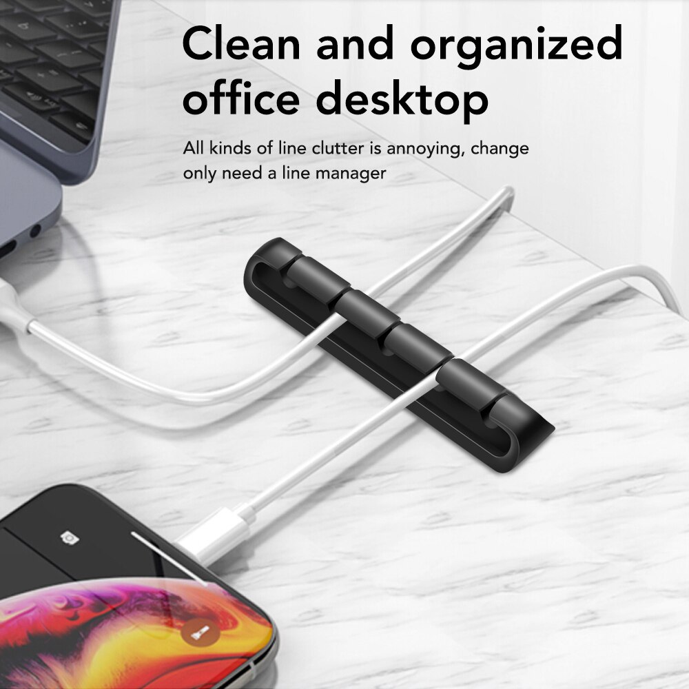 Multipurpose Car Desk Desktop Wall Round USB Wire Cord Cable Holder Clip Organizer Retainer Clamps Collation Management
