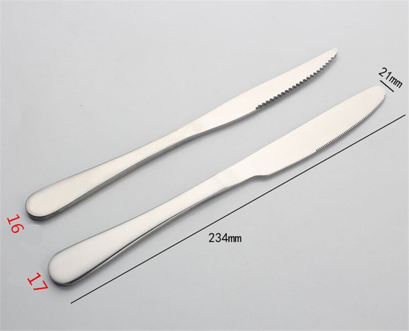 1pcs Western food stainless steel cutlery set dinner fork knife spoon flatware sets tableware dinnerware kitchen Steak Knives