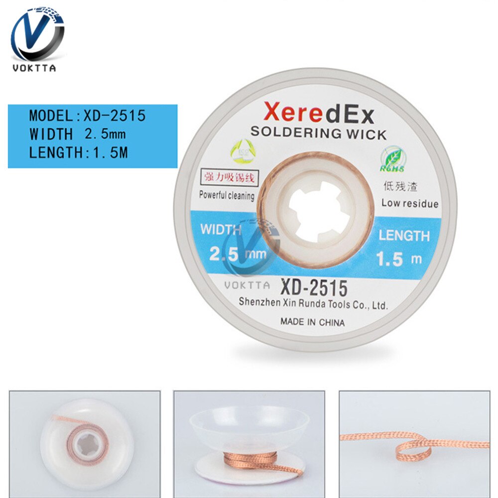 Alambre de soldadura de estaño, 1,5 M, 1,5mm, 2mm, 2,5mm, 3mm, 3,5mm, plomo, colofonia, núcleo de flujo, quita soldadura, herramienta de reparación de cables