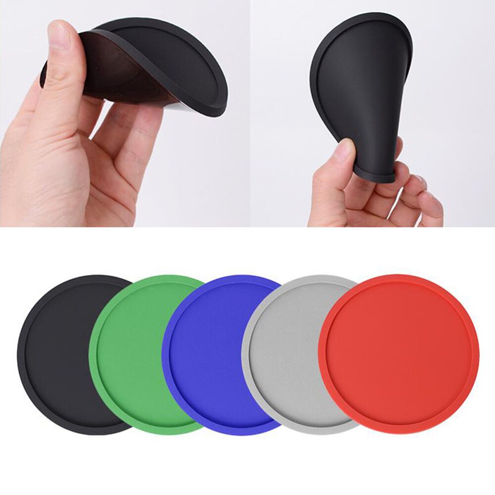 8pcs Round Thickened Cup Mat Practical Coasters Non-slip Heat Insulation Pad for Home Kitchen(Black)