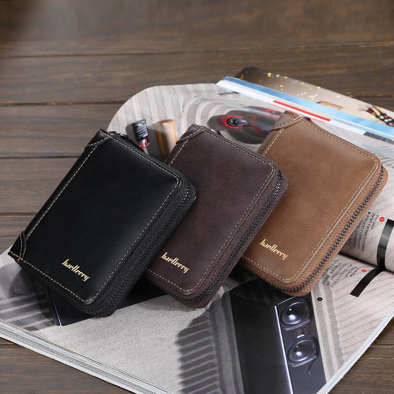 Baellerry Vintage Top Men Wallets Leather Card Holder Wallets and Purses Black Brown Small Wallet