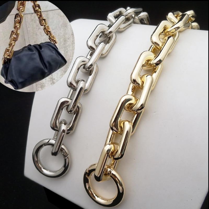 Frauen Kette Tasche Schulter Riemen Harz Material Goldene Vintage Tasche Kette Griff Schulter Tasche Schlüssel Kette Dicke
