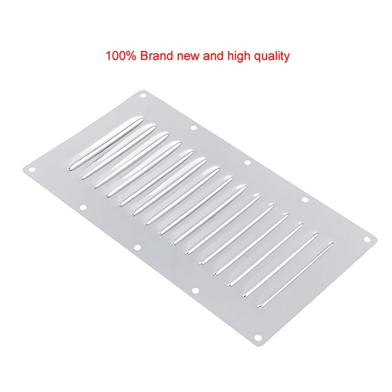 Stainless Steel 304 Marine Rectangular Venting Panel Air Vent Louver Grille Ventilation Louvered Ventilator Grill Cover