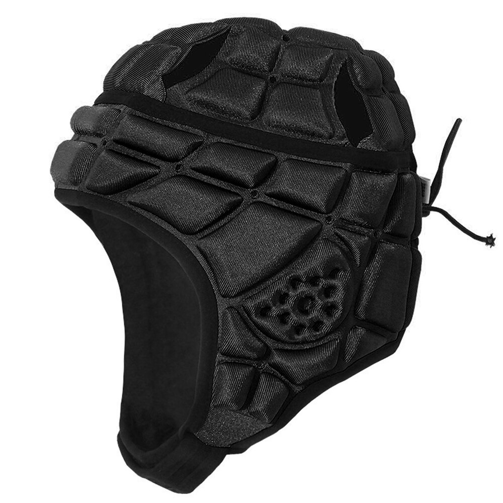 Helmet Kids Adjustable Anti-Collision Football Soccer Helmet Guard Breathable Sport Head Protector Children Soft Padded Headgear: Black / M