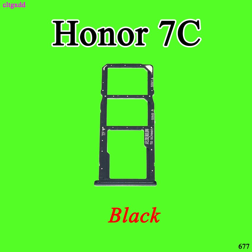 Cltgxdd sim-kortbakke slotholder adapter tilbehør til huawei honor 7 7a 7c 7x reservedele: Ære 7c-- sort