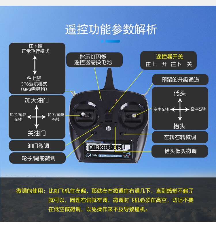 Children Mini Air, Sea and Land during the Month of China Remote Control Aircraft Waterproof -resistant Foam Fighter Plane F: Children s Blue  Sanqi Waterproof Send Light  QR Code Scan Gift Box  Watch Video Teaching  