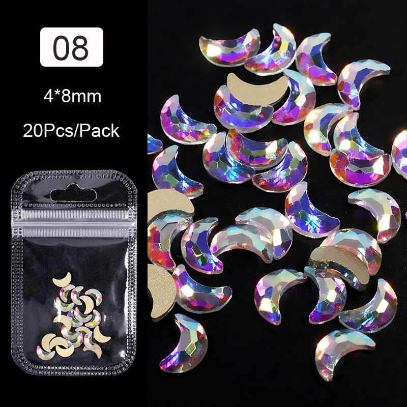 100PCS/Bag Crystals Clear Sharp Flat Back AB Glass Rhinestones Glittering Rhinestone Nails Art Decoration DIY Accessories: 24