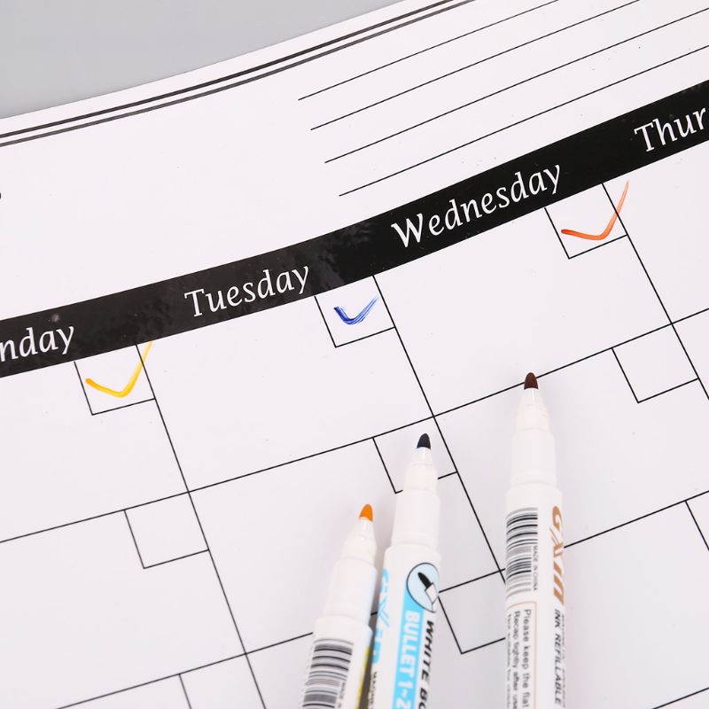 A3 Monthly Planner Magnetic Whiteboard Fridge Magnets Drawing Message Board Remind Memo Pad Calendar