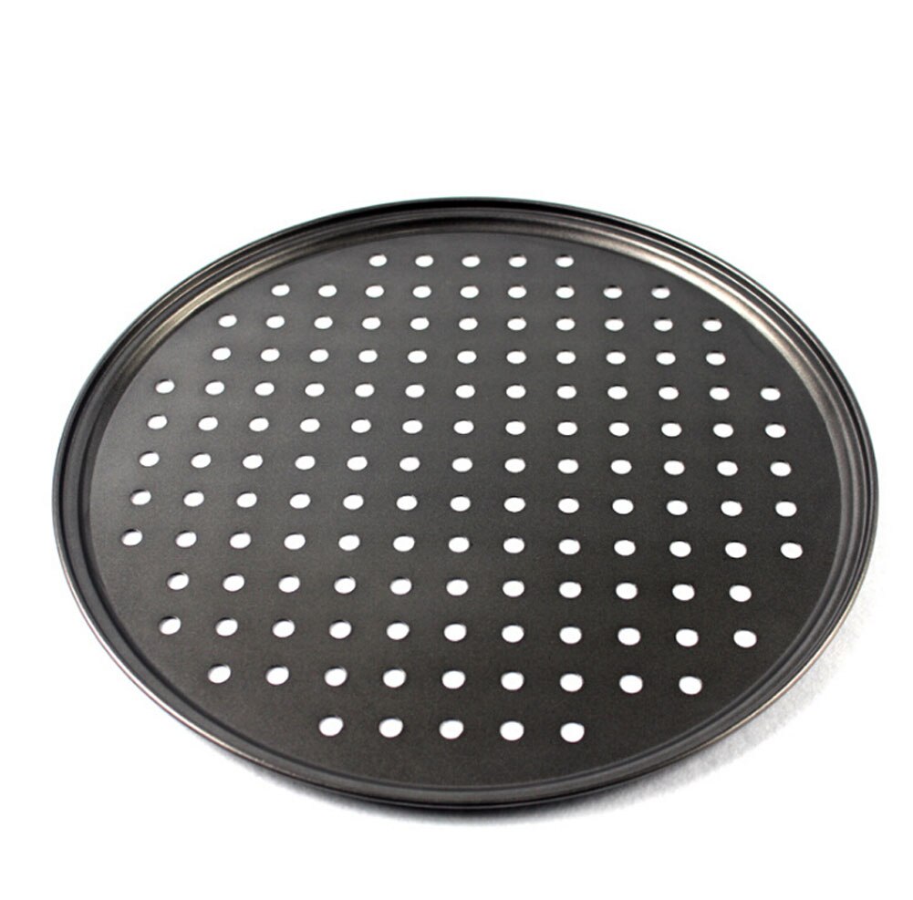 Stil kulstofstål pizza skimmel non-stick bageplade med åndbare huller ovn & opvaskemaskine sikker pizzapande 32*7.8cm: Default Title