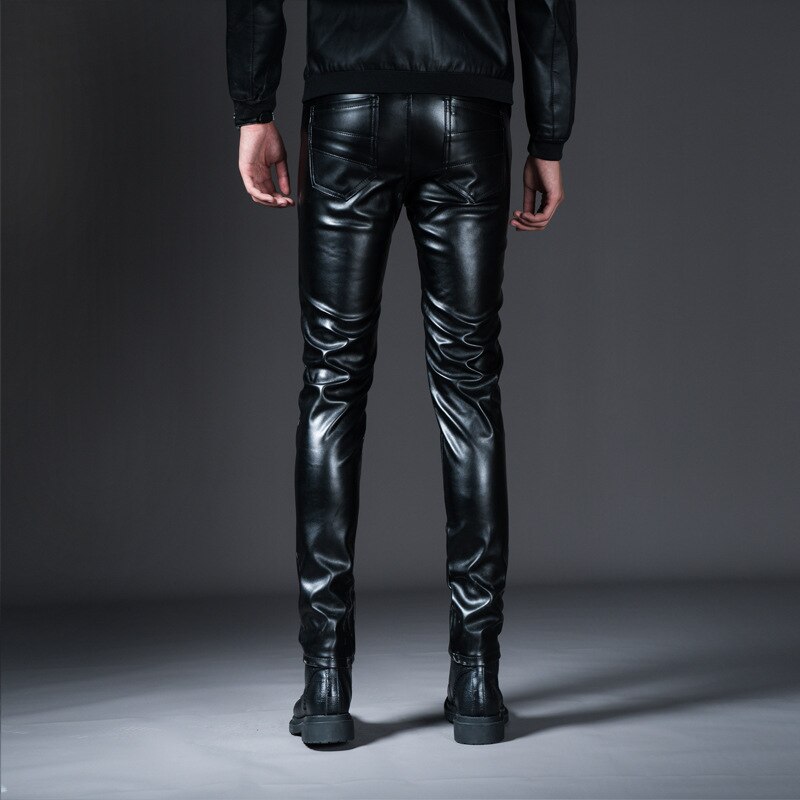 Pantalones De cuero con cremallera para Hombre, pantalones De invierno a prueba De viento y calor para Hombre, pantalones De calle Hip Hop Ropa De Hombre, pantalones para Hombre